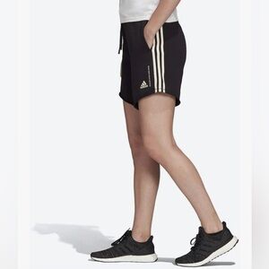 Adidas 6” inseam French Terry recycled cotton shorts.